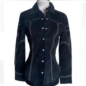 Bebe Black Western Suede Jacket